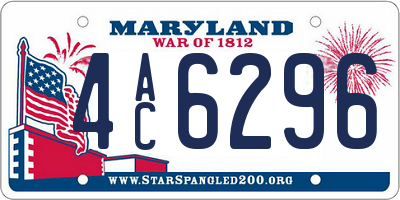 MD license plate 4AC6296