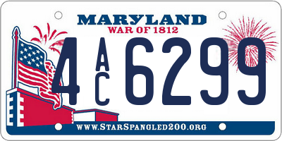 MD license plate 4AC6299