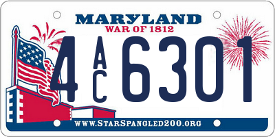 MD license plate 4AC6301