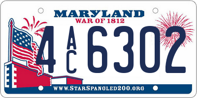 MD license plate 4AC6302