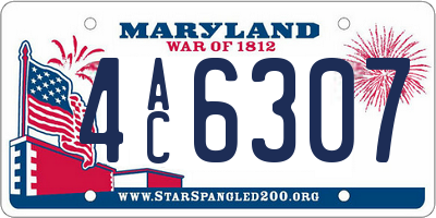 MD license plate 4AC6307
