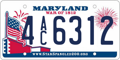 MD license plate 4AC6312
