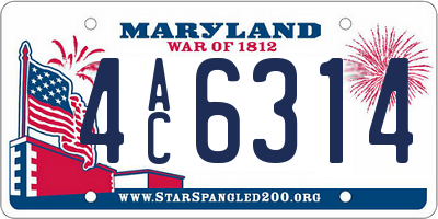 MD license plate 4AC6314