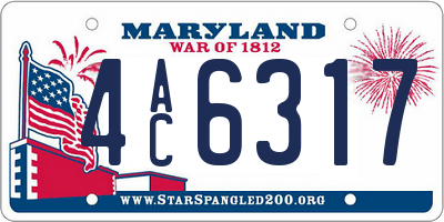 MD license plate 4AC6317