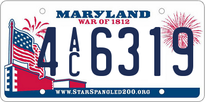 MD license plate 4AC6319