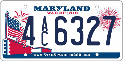 MD license plate 4AC6327