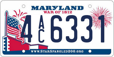 MD license plate 4AC6331