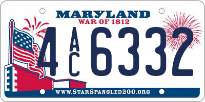 MD license plate 4AC6332