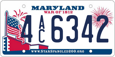 MD license plate 4AC6342