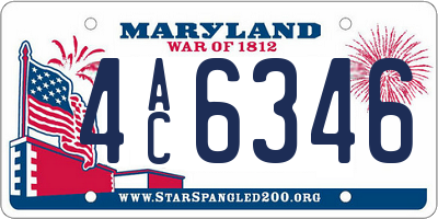 MD license plate 4AC6346