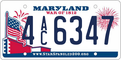 MD license plate 4AC6347