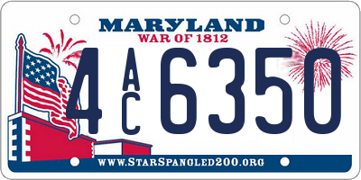 MD license plate 4AC6350