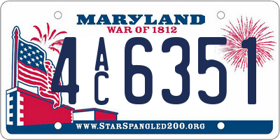MD license plate 4AC6351