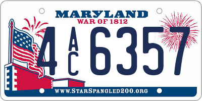 MD license plate 4AC6357
