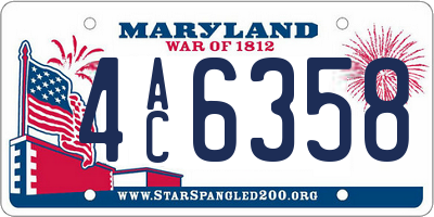 MD license plate 4AC6358