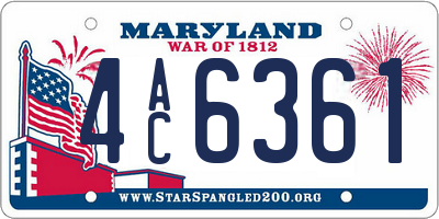 MD license plate 4AC6361