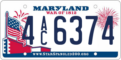 MD license plate 4AC6374