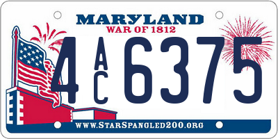 MD license plate 4AC6375