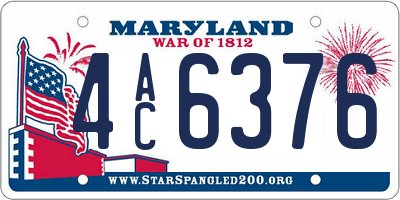 MD license plate 4AC6376