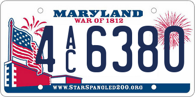 MD license plate 4AC6380