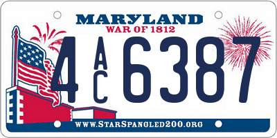 MD license plate 4AC6387