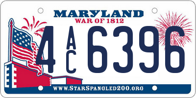 MD license plate 4AC6396