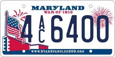 MD license plate 4AC6400