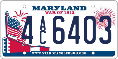MD license plate 4AC6403