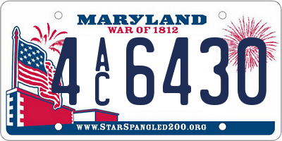 MD license plate 4AC6430