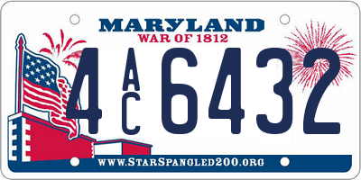 MD license plate 4AC6432
