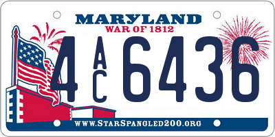 MD license plate 4AC6436
