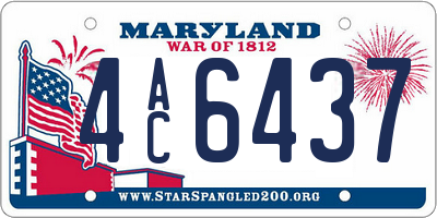 MD license plate 4AC6437