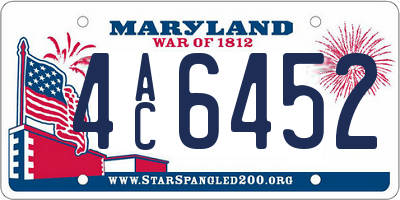MD license plate 4AC6452