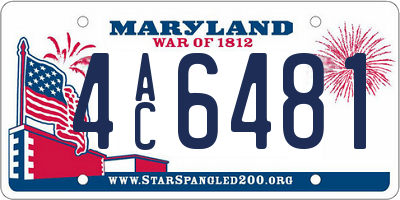 MD license plate 4AC6481