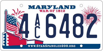 MD license plate 4AC6482