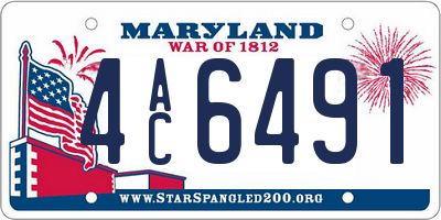 MD license plate 4AC6491