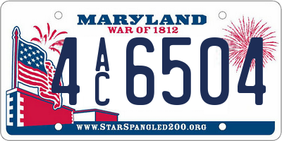 MD license plate 4AC6504