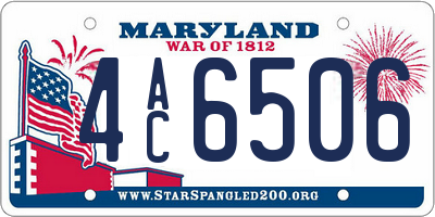 MD license plate 4AC6506