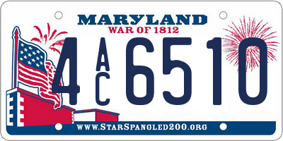 MD license plate 4AC6510