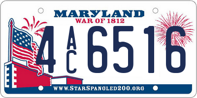MD license plate 4AC6516