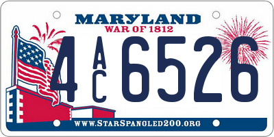 MD license plate 4AC6526