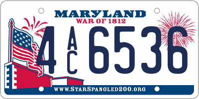 MD license plate 4AC6536