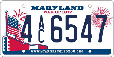 MD license plate 4AC6547