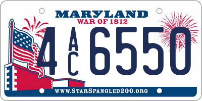 MD license plate 4AC6550