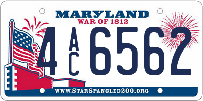 MD license plate 4AC6562