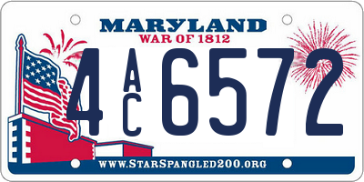 MD license plate 4AC6572