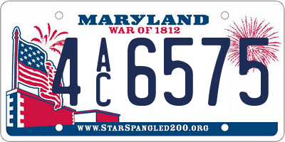 MD license plate 4AC6575
