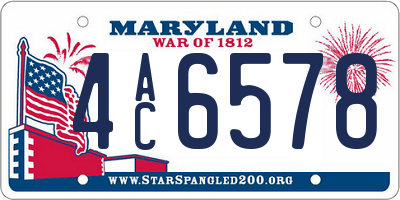 MD license plate 4AC6578