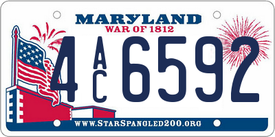 MD license plate 4AC6592