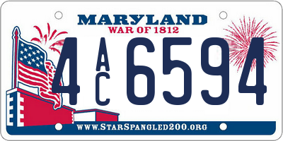 MD license plate 4AC6594